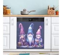 xigua Magnetic Dishwasher Stickers Cute Gnomes Kitchen Dishwasher Cover Sticker, Panel Decal Home Decor Cabinet Appliances Stickers 23in W x 26in H