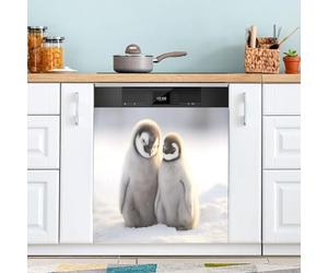 xigua Magnetic Dishwasher Stickers Cute Penguins Kitchen Dishwasher Cover Sticker, Panel Decal Home Decor Cabinet Appliances Stickers 23in W x 26in H