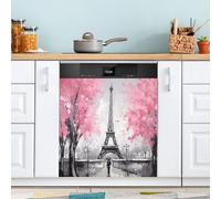 xigua Magnetic Dishwasher Stickers Eiffel Tower Kitchen Dishwasher Cover Sticker, Panel Decal Home Decor Cabinet Appliances Stickers 23in W x 26in H