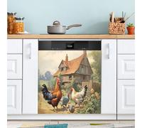 xigua Magnetic Dishwasher Stickers Farm House Kitchen Dishwasher Cover Sticker, Panel Decal Home Decor Cabinet Appliances Stickers 23in W x 26in H
