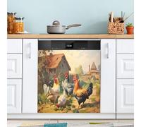 xigua Magnetic Dishwasher Stickers Farm House Kitchen Dishwasher Cover Sticker, Panel Decal Home Decor Cabinet Appliances Stickers 23in W x 26in H