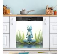 xigua Magnetic Dishwasher Stickers Frog at Meditation Kitchen Dishwasher Cover Sticker, Panel Decal Home Decor Cabinet Appliances Stickers 23in W x 26in H