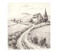 xigua Magnetic Dishwasher Stickers Italian Countryside Kitchen Dishwasher Cover Sticker, Panel Decal Home Decor Cabinet Appliances Stickers 23in W x 26in H