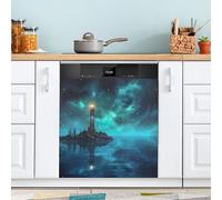 xigua Magnetic Dishwasher Stickers Lighthouse at Night Kitchen Dishwasher Cover Sticker, Panel Decal Home Decor Cabinet Appliances Stickers 23in W x 26in H