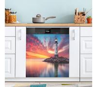 xigua Magnetic Dishwasher Stickers Lighthouse Sunrise Kitchen Dishwasher Cover Sticker, Panel Decal Home Decor Cabinet Appliances Stickers 23in W x 26in H