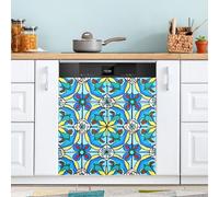 xigua Magnetic Dishwasher Stickers Mexican Tile Kitchen Dishwasher Cover Sticker, Panel Decal Home Decor Cabinet Appliances Stickers 23in W x 26in H