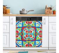xigua Magnetic Dishwasher Stickers Mexican Tile Kitchen Dishwasher Cover Sticker, Panel Decal Home Decor Cabinet Appliances Stickers 23in W x 26in H