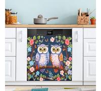 xigua Magnetic Dishwasher Stickers Owls Sitting on Branch Kitchen Dishwasher Cover Sticker, Panel Decal Home Decor Cabinet Appliances Stickers 23in W x 26in H