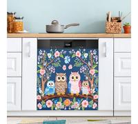 xigua Magnetic Dishwasher Stickers Owls Sitting on Branch Kitchen Dishwasher Cover Sticker, Panel Decal Home Decor Cabinet Appliances Stickers 23in W x 26in H