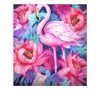 xigua Magnetic Dishwasher Stickers Pink Flamingo with Flowers Kitchen Dishwasher Cover Sticker, Panel Decal Home Decor Cabinet Appliances Stickers 23in W x 26in H