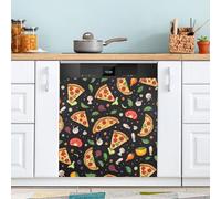 xigua Magnetic Dishwasher Stickers Pizza Pattern Kitchen Dishwasher Cover Sticker, Panel Decal Home Decor Cabinet Appliances Stickers 23in W x 26in H