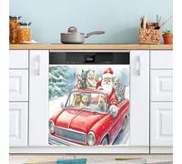 xigua Magnetic Dishwasher Stickers Santa Clause Kitchen Dishwasher Cover Sticker, Panel Decal Home Decor Cabinet Appliances Stickers 23in W x 26in H