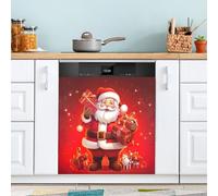 xigua Magnetic Dishwasher Stickers Santa Clause Kitchen Dishwasher Cover Sticker, Panel Decal Home Decor Cabinet Appliances Stickers 23in W x 26in H