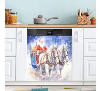 xigua Magnetic Dishwasher Stickers Santa Clause Kitchen Dishwasher Cover Sticker, Panel Decal Home Decor Cabinet Appliances Stickers 23in W x 26in H