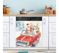 xigua Magnetic Dishwasher Stickers Santa Clause Kitchen Dishwasher Cover Sticker, Panel Decal Home Decor Cabinet Appliances Stickers 23in W x 26in H