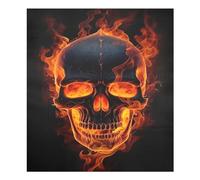 xigua Magnetic Dishwasher Stickers Skull with Flames Kitchen Dishwasher Cover Sticker, Panel Decal Home Decor Cabinet Appliances Stickers 23in W x 26in H