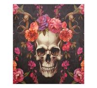 xigua Magnetic Dishwasher Stickers Skull with Flower Crowns Kitchen Dishwasher Cover Sticker, Panel Decal Home Decor Cabinet Appliances Stickers 23in W x 26in H