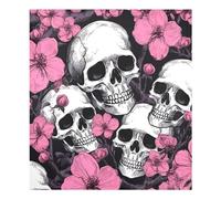 xigua Magnetic Dishwasher Stickers Skull with Pink Flowers Kitchen Dishwasher Cover Sticker, Panel Decal Home Decor Cabinet Appliances Stickers 23in W x 26in H