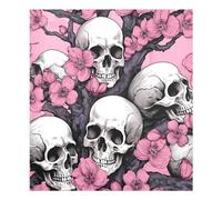 xigua Magnetic Dishwasher Stickers Skull with Pink Flowers Kitchen Dishwasher Cover Sticker, Panel Decal Home Decor Cabinet Appliances Stickers 23in W x 26in H