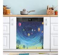 xigua Magnetic Dishwasher Stickers Solar System Kitchen Dishwasher Cover Sticker, Panel Decal Home Decor Cabinet Appliances Stickers 23in W x 26in H