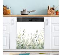 xigua Magnetic Dishwasher Stickers Watercolor Leaves Kitchen Dishwasher Cover Sticker, Panel Decal Home Decor Cabinet Appliances Stickers 23in W x 26in H