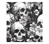 xigua Magnetic Dishwasher Stickers White Skull Black Kitchen Dishwasher Cover Sticker, Panel Decal Home Decor Cabinet Appliances Stickers 23in W x 26in H