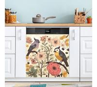 xigua Magnetic Dishwasher Stickers Wild Birds Kitchen Dishwasher Cover Sticker, Panel Decal Home Decor Cabinet Appliances Stickers 23in W x 26in H