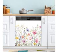 xigua Magnetic Dishwasher Stickers Wild Flowers Kitchen Dishwasher Cover Sticker, Panel Decal Home Decor Cabinet Appliances Stickers 23in W x 26in H