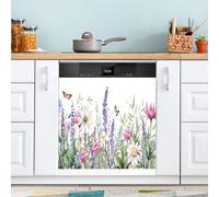 xigua Magnetic Dishwasher Stickers Wild Flowers Kitchen Dishwasher Cover Sticker, Panel Decal Home Decor Cabinet Appliances Stickers 23in W x 26in H