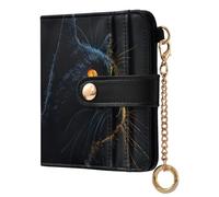 xigua Melancholy Black Cat Women's RFID Wallet -Sof Leather Small Ladies Purse with Zipper Coin Pocket & ID Window - Purse Card Holder for Women302