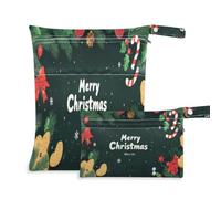 xigua Merry Christmas Wet Dry Bag 2 PCS Waterproof Nappy Bag