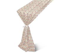 xigua Mexican Talavera Ceramic Tile Pattern Chiffon Table Runners,Sheer Romantic Tulle Table Runner for Halloween Wedding Bridal Tea Party Baby Shower Birthday Party Table Decorations(108x18in)881
