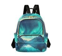 xigua Mini Backpack for Women Aurora Borealis Pattern Mini Small Backpack Purse Lightweight Casual Daypack, 14L