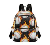 xigua Mini Backpack for Women Baseballs Mini Small Backpack Purse Lightweight Casual Daypack, 8.5L