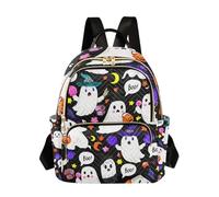 xigua Mini Backpack for Women Halloween Cute Ghosts Mini Small Backpack Purse Lightweight Casual Daypack, 8.5L