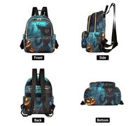 xigua Mini Backpack for Women Halloween Pumpkins Mini Small Backpack Purse Lightweight Casual Daypack, 8.5L