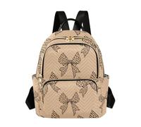 xigua Mini Backpack for Women Leopard Print Bows Mini Small Backpack Purse Lightweight Casual Daypack, 8.5L