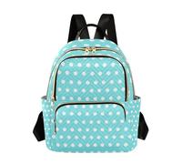 xigua Mini Backpack for Women Polka Dots Sky Blue White Mini Small Backpack Purse Lightweight Casual Daypack, 8.5L