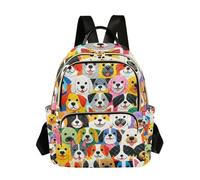 xigua Mini Backpack for Women Puppy Faces Pattern Mini Small Backpack Purse Lightweight Casual Daypack, 8.5L