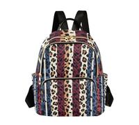 xigua Mini Backpack for Women Striped Leopard Print Mini Small Backpack Purse Lightweight Casual Daypack, 8.5L