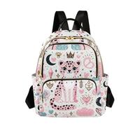 xigua Mini Backpack for Women Whimsical Pink Leopard Mini Small Backpack Purse Lightweight Casual Daypack, 8.5L