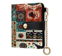 xigua Modern Africa Photobooth Wallet for Women, Small Slim PU Leather Credit Card Wallets RFID Blocking Bifold, Zipper Coin Pocket Purse