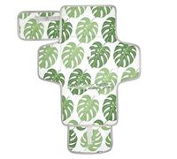 xigua Monstera Leaves Portable Diaper Changing Pad, Waterproof Baby Changing Mat with Storage Pocket & Built-in Pillow, Foldable Travel Pad, Newborn Gift Set for Boy Girl
