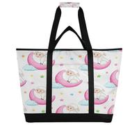 xigua Moon Sheep Insulated Reusable Grocery Bags, Large Heavy Duty Shopping Tote, Foldable Cooler Bag with Handles for Fruit Vegetable Clothes Toys and Picnic12