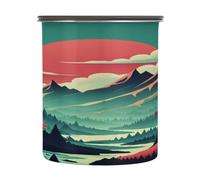 xigua Mountains under The Red Sunset Airtight Coffee Storage Canister 900ml,Stainless Steel Kitchen Food Storage Container for Grounds Coffee,Beans,Tea,Grains & Sugar1395