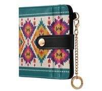 xigua Native American Indian Tribal Pattern Women's RFID Wallet -Sof Leather Small Ladies Purse with Zipper Coin Pocket & ID Window - Purse Card Holder for Women969