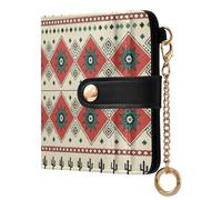 xigua Native American Indian Tribal Pattern Women's RFID Wallet -Sof Leather Small Ladies Purse with Zipper Coin Pocket & ID Window - Purse Card Holder for Women967