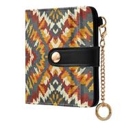 xigua Native American Tapestry Patterns Women's RFID Wallet -Sof Leather Small Ladies Purse with Zipper Coin Pocket & ID Window - Purse Card Holder for Women110