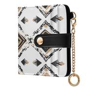 xigua Native Tapestry Patterns Wallet for Women, Small Slim PU Leather Credit Card Wallets RFID Blocking Bifold, Zipper Coin Pocket Purse