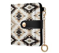 xigua Native Tapestry Print Wallet for Women, Small Slim PU Leather Credit Card Wallets RFID Blocking Bifold, Zipper Coin Pocket Purse
